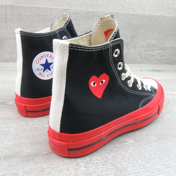 Converse x Chuck 70 HI Comme des Garcons CDG PLAY Sneakers Mens 5 / Womens 7 NEW - Picture 7 of 14
